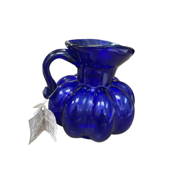 Clevenger Bros Other - clevenger Bros Authentic Handblown Cobalt Blue Pumpking Pitcher SKU 9587
